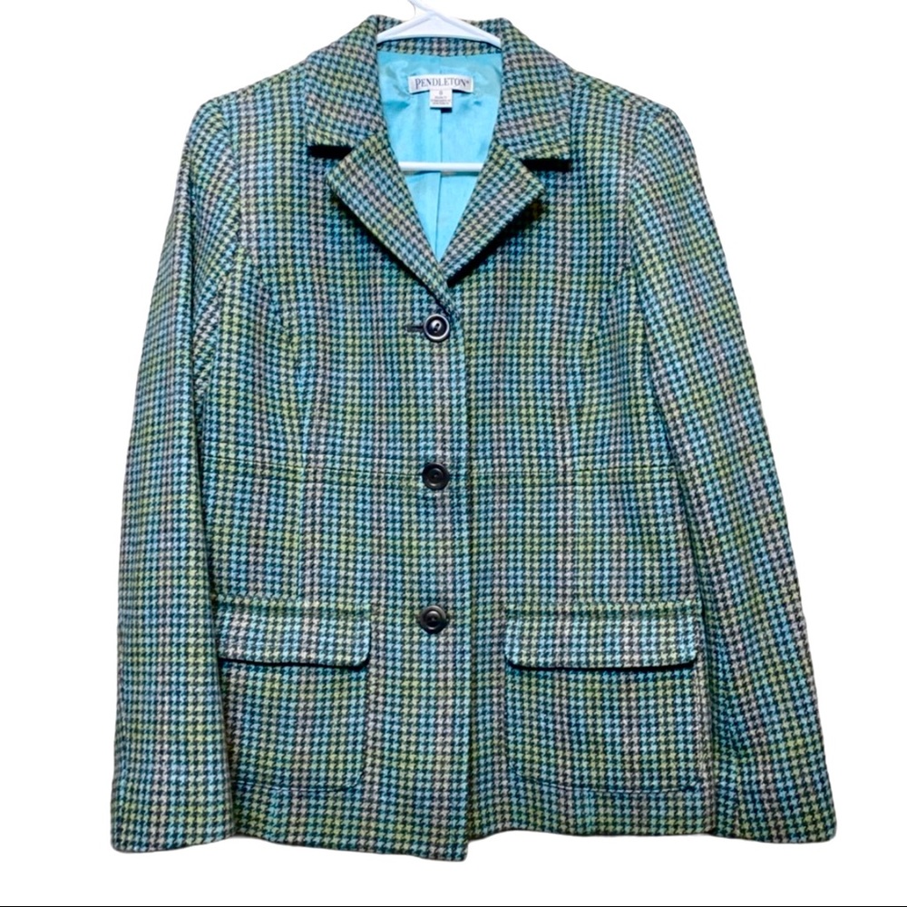 Pendleton Blazer Houndstooth Wool